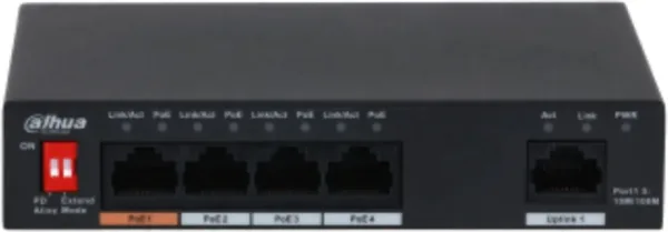 Switch dahua dh - pfs3005 - 4et - 60 PoE 5 puertos gigabit ethernet
