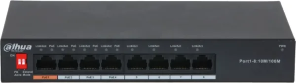Switch dahua dh - pfs3008 - 8et - 60 PoE 8 puertos fast ethernet