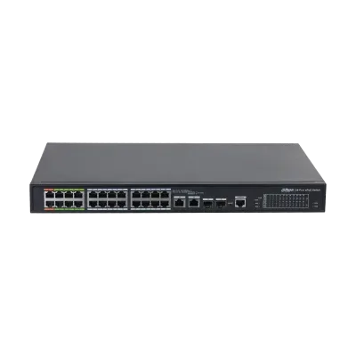 (Dh-Lr2226-24Et-360-V2) Dahua Switch L2 Epoe Gestionable 24 Puertos 10/100 (8 Epoe/Eoc + 16 PoE) + 2 Uplink Combo Gigabit/Sfp