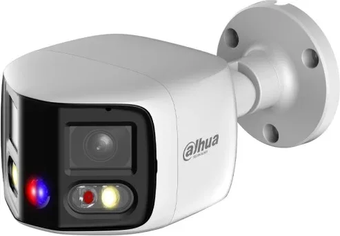 (Dh-Ipc-Pfw3849Sp-A180-E2-As-Pv-0280B) Dahua Cámara IP Bullet Panorámica Tioc Duo Wdr Wizsense 2X4Mp LED Ir & Luz Cálida Ip67 Alarma Sonido / Luz Azul&Roja 2.8Mm PoE