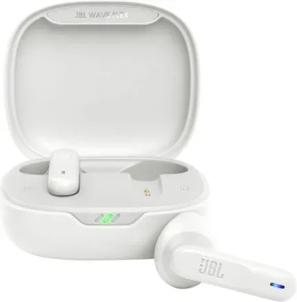Auriculares Bluetooth JBL Wave Flex con estuche de carga/ Autonomía 8h/ Blancos