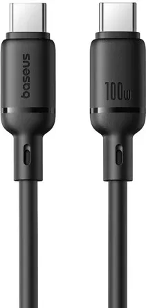 Os-Baseus Silky Series Fast Charging Cable Type-C To Type-C 100W 1M Cluster Black