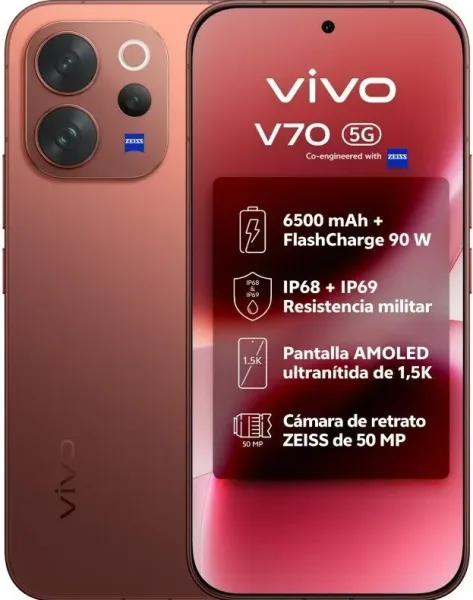 Smartphone Vivo V70 8GB/ 512GB/ 6.59"/ 5G/ Gris