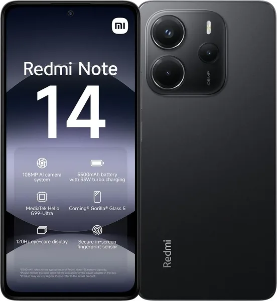 Smartphone Xiaomi Redmi Note 14 8GB/ 256GB/ 6.67"/ Negro