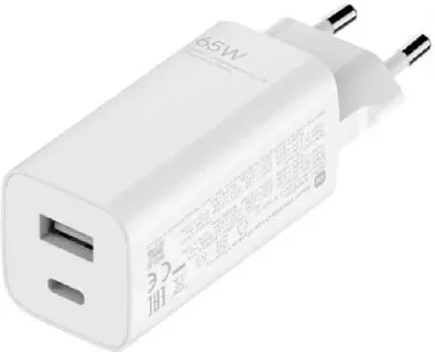 Cargador de Pared GaN Xiaomi Mi 65W Fast Charger 1xUSB Tipo-C/ 1xUSB A/ 65W