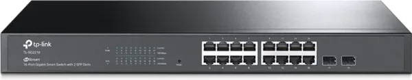 Swicht tp - link 16 puertos 10 - 100 - 1000mbps con 2 ptos sfp gestionable rack 19 pulgadas