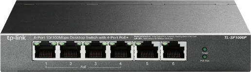 TP-Link TL-SF1006P switch No administrado Fast Ethernet (10/100) Energía sobre Ethernet (PoE) Negro