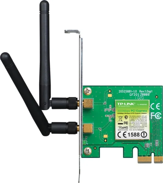 Tarjeta PCI-E WIFI TL-WN881ND 300Mbps 2 antenas SMA