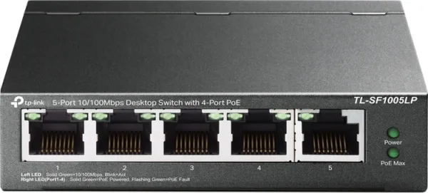 Switch 5 puertos tp - link tl - sf1005lp 10 - 100 4 puertos PoE