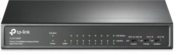Switch Tp-Link 9-Port 10/100 Mbps Desktop Switch With 8-Port PoE+