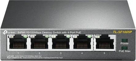 Switch 5 puertos tp - link tl - sf1005p 10 - 100 4 puertos PoE