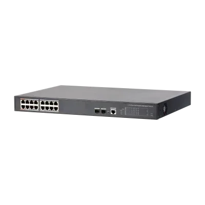 Dahua - Dh-Pfs4218-16Gt-240 - Switch PoE 16 Puertos Gigabit + 2 Sfp Uplink Gigabit 240W 802.3At Manejable Layer 2