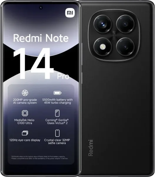 Smartphone Xiaomi Redmi Note 14 Pro 6,67 8GB/256GB Midnight Black
