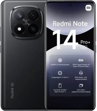 Smartphone Xiaomi Redmi Note 14 Pro+ 8GB/ 256GB/ 6.67"/ 5G/ Negro