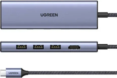 Ugreen 20956A hub de interfaz USB Tipo C 5000 Mbit/s Plata
