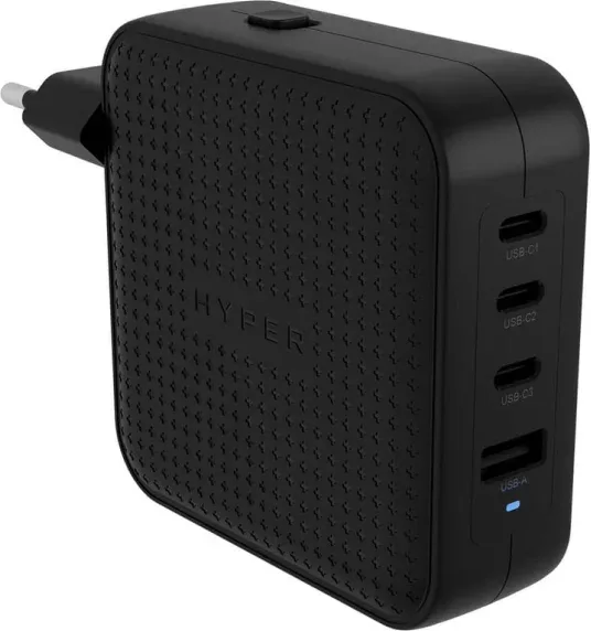 Hyperâ® Hyperjuiceâ® 100W USB-C Gan Travel Charger (3C+1A) - Black
