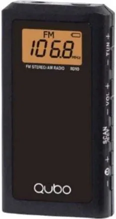 Radio Portátil Qubo RD-10/ con Cable/ a Pilas/ Negra