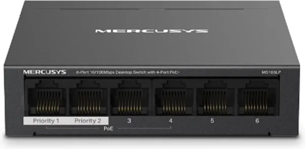 Switch mercusys ms106lp 6 puertos -  10 - 100mbps -  rj45 4p PoE