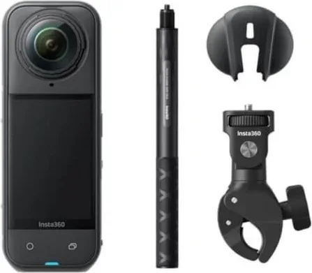 Cámara Digital Deportiva Insta360 X5 Motorcycle Bundle/ 8K/ Ángulo de visión 360º/ Negra