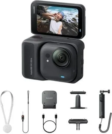 Cámara Digital Deportiva Insta360 GO Ultra Pack Creador/ 4K/ Ángulo de visión 360º/ Negra
