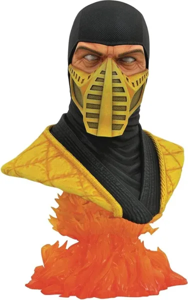 Figura busto diamond select toys mortal kombat scorpion escala 1 - 2 legends in 3d re - run resina