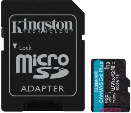 Tarjeta de Memoria Kingston CANVAS Go! Plus 1TB microSD XC con Adaptador/ Clase 10/ 200MBs