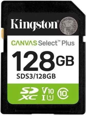 Tarjeta de Memoria Kingston CANVAS Select Plus 128GB SD XC/ Clase 10/ 150MBs