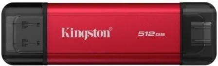 Disco Externo SSD Kingston Dual Portable SSD 512GB/ USB Tipo-C y USB 3.2/ Rojo