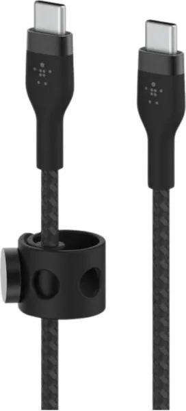 Cable USB tipo c belkin 3m -  macho - macho -  negro -  trenzado