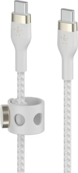 Cable USB tipo c belkin 3m -  macho - macho -  blanco -  trenzado