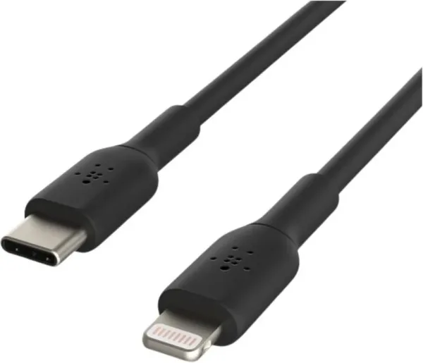 Cable lightning a USB tipo c belkin 2m -  macho - macho -  negro -  trenzado