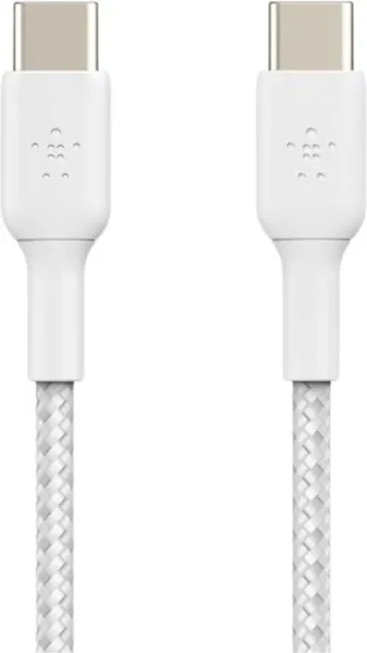 Cable USB tipo c belkin 2m -  macho - macho -  blanco -  trenzado