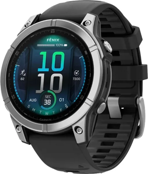 Garmin fenix e 47mm reloj smartwatch acero inoxidable con correa de silicona negra