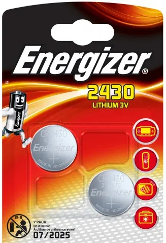 Blister 2 Pilas de Boton Modelo Cr2430 Energizer E300830301