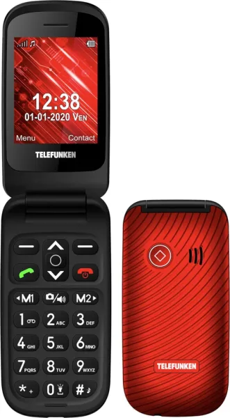 Telefono movil telefunken s440 senior phone - 2.4 pulgadas - rojo
