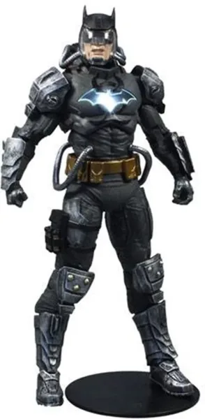 Figura mcfarlane toys DC multiverse batman hazmat suit gold etiqueta luz logo batman