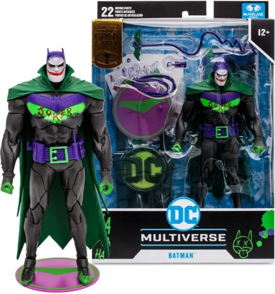 Figura mcfarlane toys DC multiverse 7in -  batman (batman: white knight)(jokerized)(gold label)