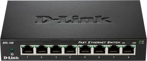 Switch 8 puertos 10 - 100 fast ethernet d - link