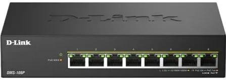 Switch D-Link DMS-108P/E 8 Puertos/ RJ-45 Gigabit 10/100/1000 PoE