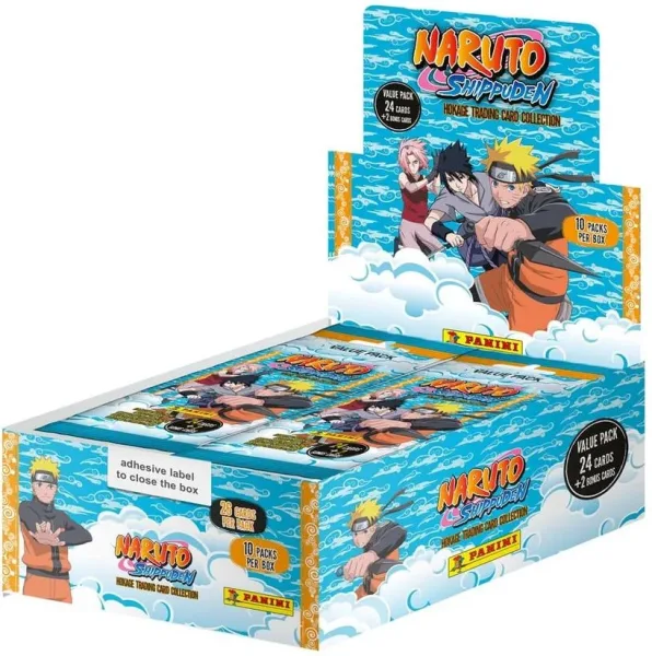 Juego de sobres expositor naruto shippuden hokage trading card collection value packs (10) edicion ingles