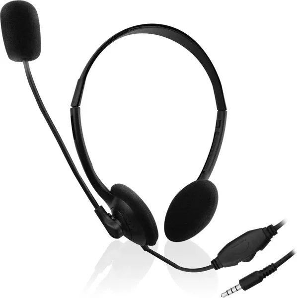 Auriculares Ewent Chat Ew3567 Negro Microfono Alambrico Jack 3.5 Mm