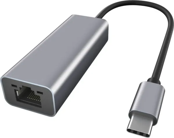 Adaptador de red ewent USB tipo c macho a rj45 hembra gris