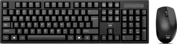 Combo Teclado Raton Ewent Español Teclas Programables Rf Inalambrico Negro