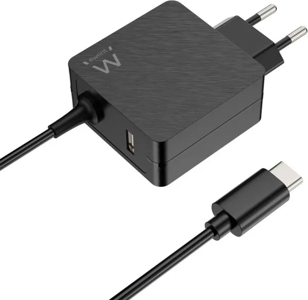 Ewent EW3979 cargador de dispositivo móvil Portátil Negro Corriente alterna Carga rápida Interior
