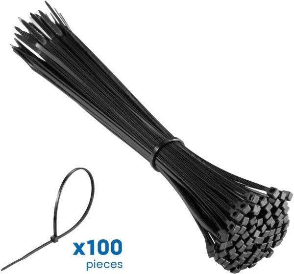 Bridas de nailon negro ewent ew1564 200mm x 2.5mm 100u