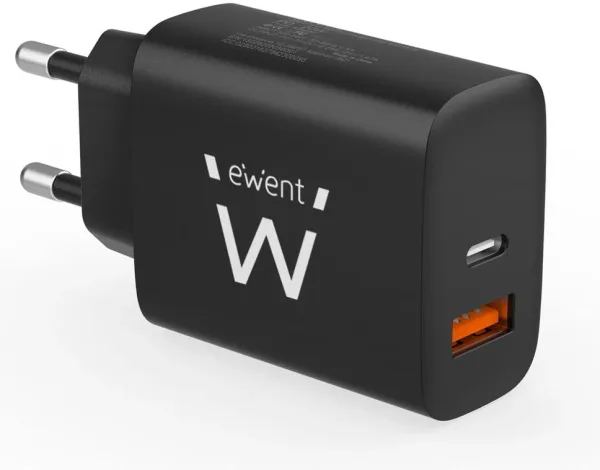 Ewent EW1319 cargador de dispositivo móvil Universal Negro Corriente alterna Carga rápida Interior