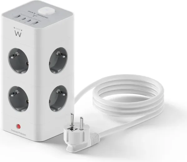 Regleta sobremesa ewent ew3864 8x schuko -  2x USB tipo a -  2x USB tipo b