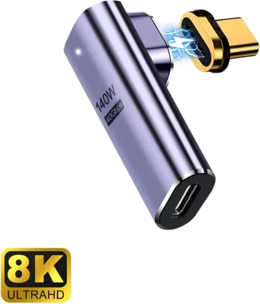 Adaptador USB-C Ewent Macho-Hembra Magnetico Pd100W Purpura