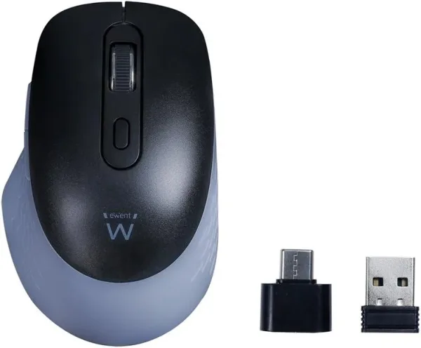 Ewent Ratón Wireless 2,4Hz Bluetooth 1 Bluetooth 2 6D USB-A y Adaptador USB-C