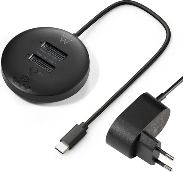 Ewent EW7078 base de conexión para disco duro USB 3.2 Gen 1 (3.1 Gen 1) Type-C Negro